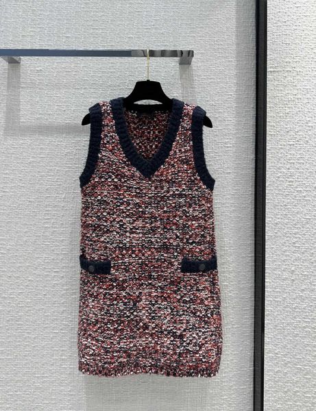 

milan runway dress 2023 new autumn v neck fashion designer dresses brand same style dress 0902-1, Black;pink