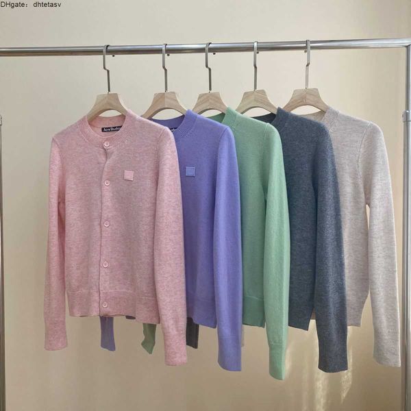 

acne studios women's face smiling face women's woolen cardigan, White;black