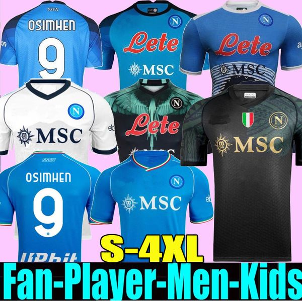 

xxxl 4xl maradona 22 23 24 napoli soccer jerseys naples face game third football shirt 2023 2024 koulibaly uniform kvaratskhelia osimhen loz, Black;yellow
