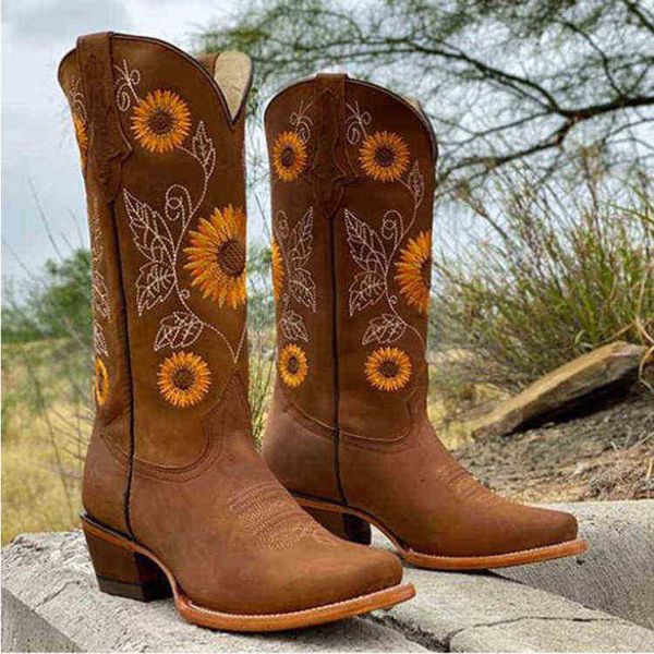 

women boots new autumn and winter big size fashion martin thick heel high round head embroidered women 07091011, Black