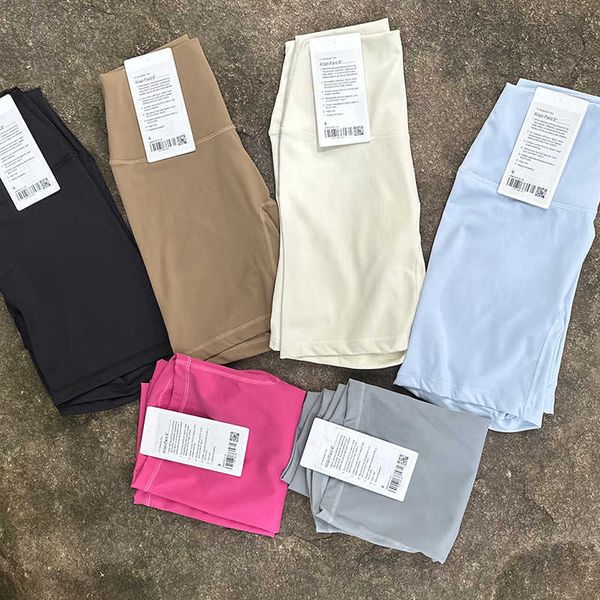 

lu lu lemon 8" sport shorts gym running shorts women-sport fitness yoga shorts pockets athletic