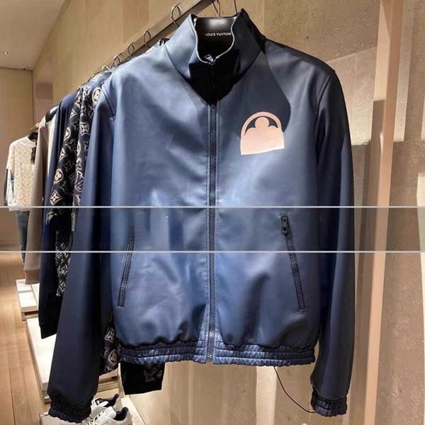 

23ss motorcycle jacket men leather jackets reversible zippered coat 1v designer jacket men's fashion trench coats luxury clothing, Black;brown