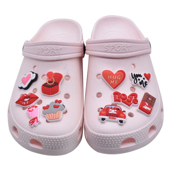 

anime valentine love heart charms wholesale childhood memories funny gift cartoon charms shoe accessories pvc decoration buckle soft rubber, Blue