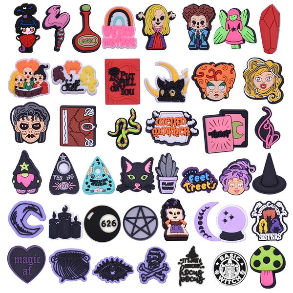 

anime dark tarot cat witch charms wholesale childhood memories funny gift cartoon charms shoe accessories pvc decoration buckle soft rubber, Blue