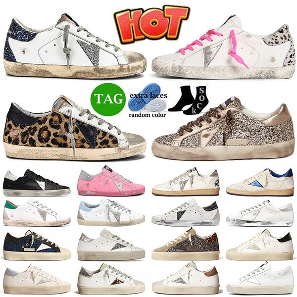 

2023 new goldens designer women gg casual shoes mid star sneakers black white pink silver platform luxury loafers gooses leather superstar l