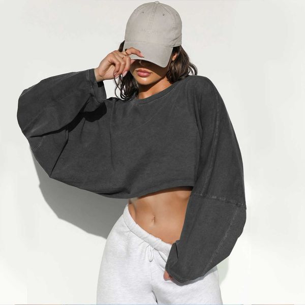 

sport lu lu style clothes women long sleeve knitted short sweater casual fitness wear yoga sweater gym athletic