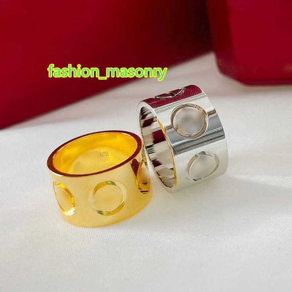 

love ring 11 mm 18k will never fade wedding ring luxury brand official reproductions with counter box couple rings premium gift 001, Silver