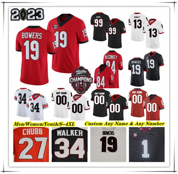 

ncaa college uga football jersey brock bowers ladd mcconkey carson beck stetson bennett iv kendall milton daijun edwards branson robinson sm, Black