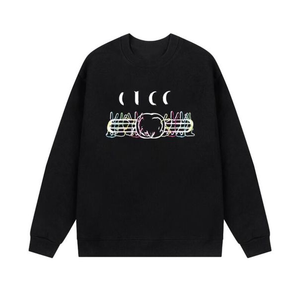 

mens hoodies sweatshirts designer men sweaters pure cotton round neck hooded fashion letter printing woman couple clothing, Black