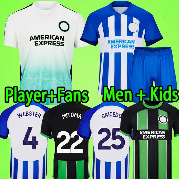 

bhafc 2023 2024 ansu fati fans player version pedro mitoma kids kit caicedo march soccer jerseys gross ferguson welbeck undav moder dunk men, Black;yellow