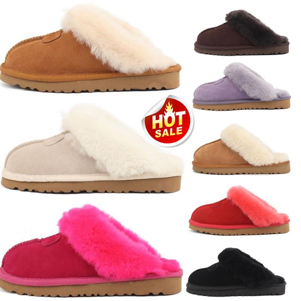 

ugglies slippers designer tasman chestnut fur slides sheepskin shearling classic tazz mules women mans upper australia ultra mini platform b, Black