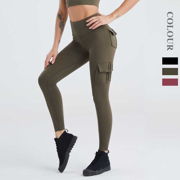 

yoga lu lu lemon woman's push up fiess leggings multipocket high waist lift hip workout pants quick dry running exercise trouser518