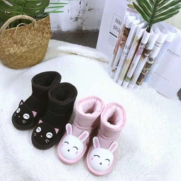 

classic mini kids shoes sell real australia kid boys girls children baby warm snow boots teenage students winter boots 23-35, Black