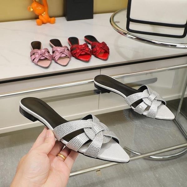 

summer womens slipper flip flops slides flat sandals pantoufle shoes casual beach sandale with box, Black