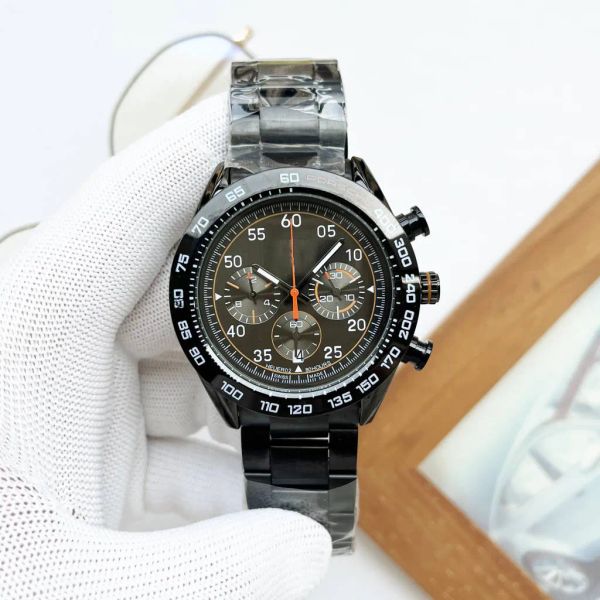 

new brand taag-heu luxury men's watches sporty leather strap quartz watches designer watches, Slivery;brown