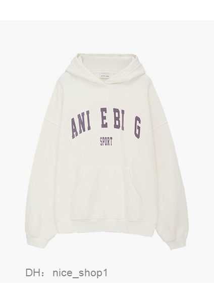 

23ss women desginer fashion cotton hooded new ab anines bing classic letter print wash water color snowflake loose sweatshirt hoodies 2 hhwj, Black