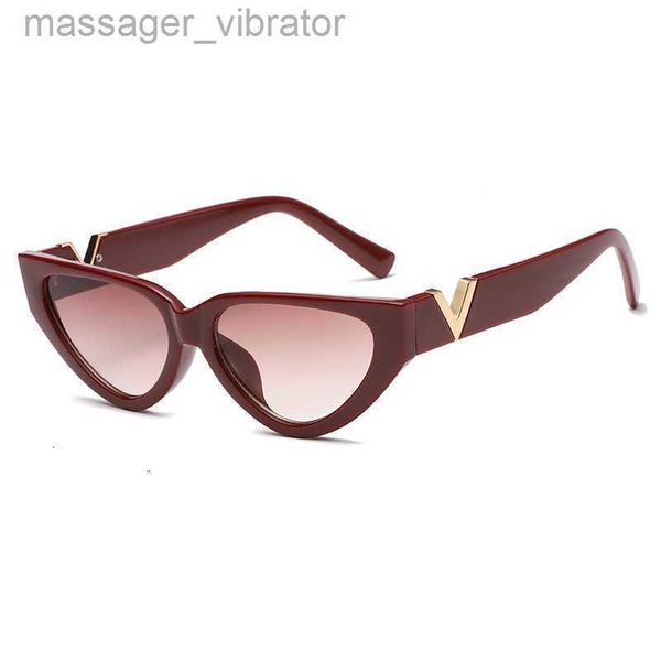 

fashion small frame cat new eyes v family sunglasses ins popular on the net same style walking show street shooting trendy individualized o7, White;black