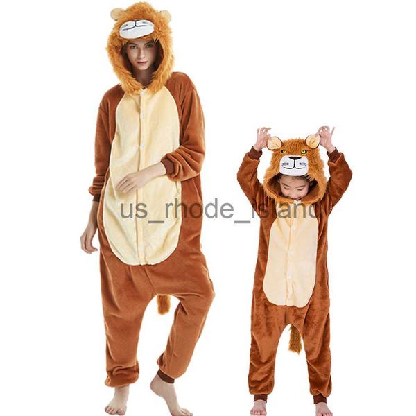 

pajamas new kids boys girls flannel cartoon lion pajamas sets animal unicorn pig pyjamas for children winter animal sleepwear onesies x0901, Blue;red