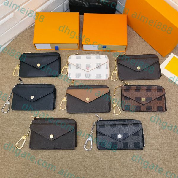 

luxury designer fashion keychains card package holder womens mini zippy wallet coin purse bags belt charm key pouch pochette accessoires, Red;black