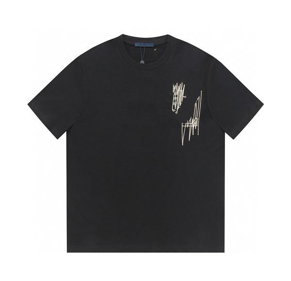 

men's plus tees & polos round neck embroidered and printed polar style summer wear with street pure cotton t-shirts 400004, Black