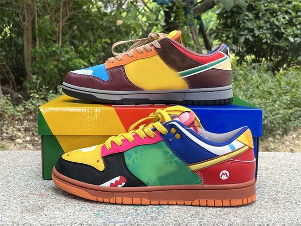 

2023 new running shoes low what the marios bros mens womens sneakers outdoor platform trainers with box us14, Red;white
