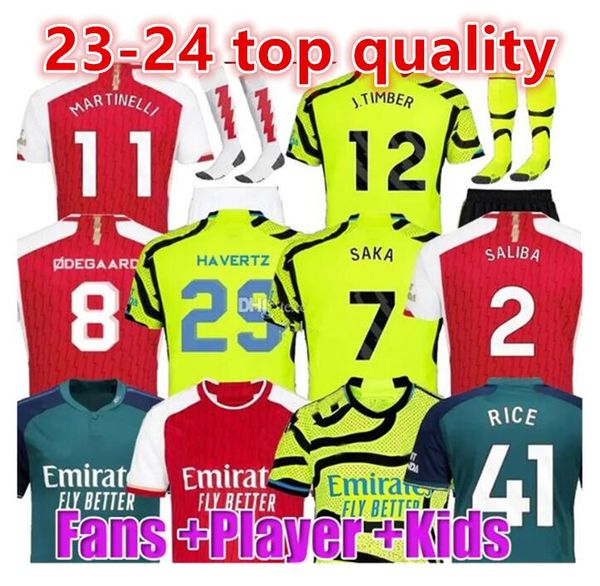 

23 24 g.jesus soccer jerseys rice smith rowe saka fans player j.timber martinelli tierney 2023 24 football shirt men kids odegaard sambi fab, Black;yellow