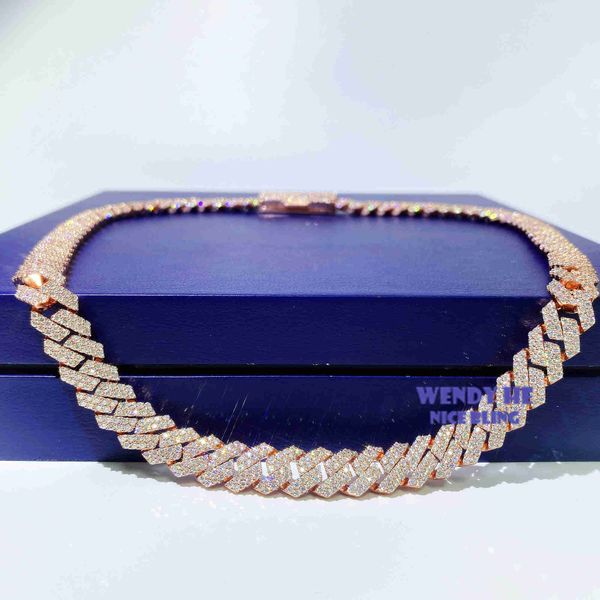 

sell drop shipping iced out vvs diamond hip hop 10mm moissanite cuban chain, Silver