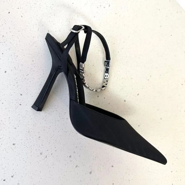 

summer popular brand dahlia sandals shoes women crystal glass strappy high heels with lambskin lining party wedding perfect walking with box, Black