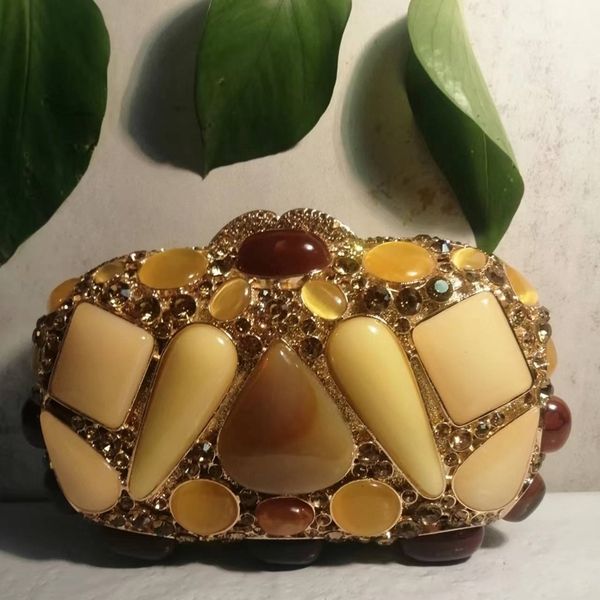 

evening bags 2023 stone chain luxury handbag s clutch purse for birthday designer crystal clutches 230901