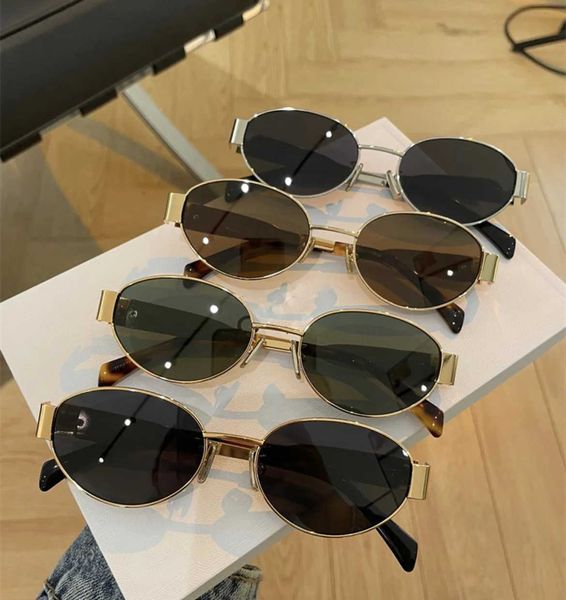 

retro cat's eye sunglasses for women ce's arc de triomphe metal oval french high street women men shades traveling sunglass beach, Black