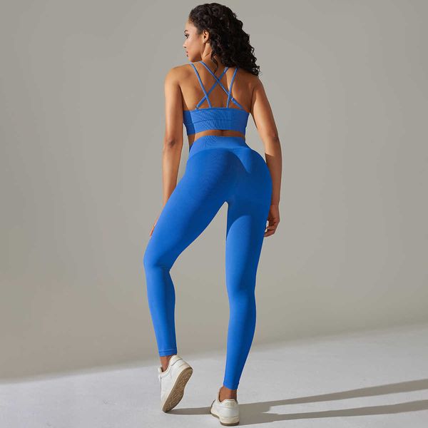 

lu lu seamless yoga set 2 pieces women sportswear sports bra high waist yoga leggings gym fitness set tracksuit workout clothes athletic