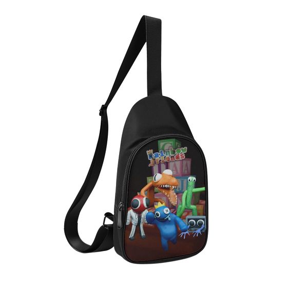 

diy custom men's chest bags women's shoulder bags chest bags black beautiful production of personalized exclusive custom couple gi