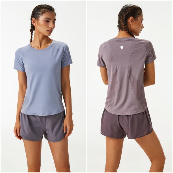 

ll-108 women yoga outfit summer shirts girls running sport short sleeve t-shirts ladies casual sportswear trainer gym exercise fitness wear