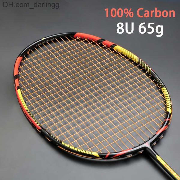 

badminton rackets ultralight 8u 65g carbon professional badminton racket strings strung bag multicolor z speed force raket rqueta padel 22-3