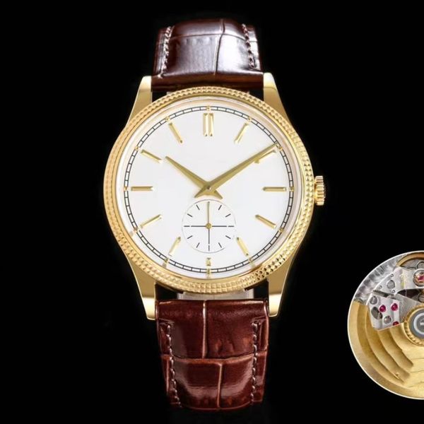 

classical high-quality men's leisure business watch power storage up to 42 hours size data perfectly match the double-layer anti-dizzy, Slivery;brown