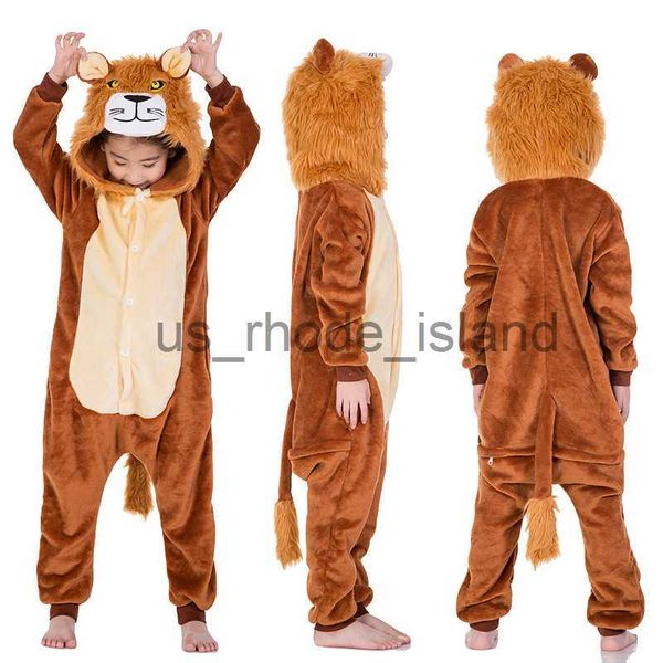 

pajamas cartoon lion baby boys pajamas girls hoodie flannel sleepwear cute cosplay pajamas costume onesies for kids baby party bodysuit x090, Blue;red