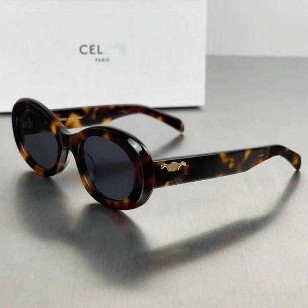 

2023 retro cat's eye sunglasses for women ce's arc de triomphe oval french high street with box, Black