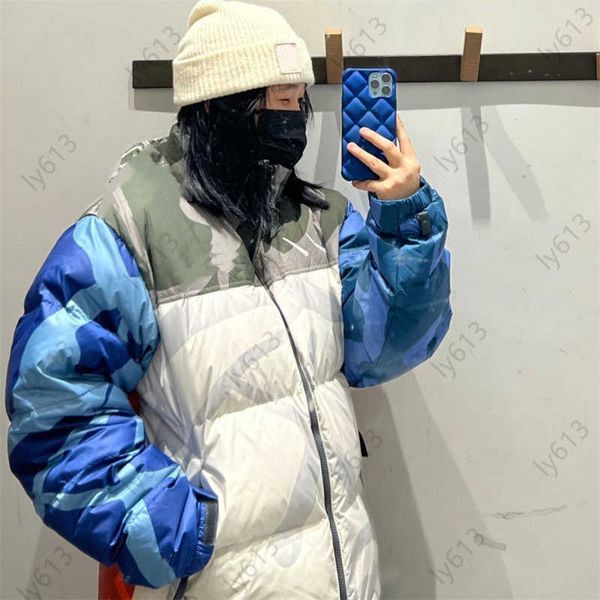 

designer jacket men feather puffer jackets classic pattern print fashion cardigan long sleeve winter down cotton mens jacket the northe face, Black