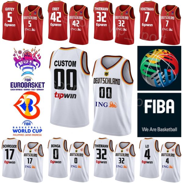 

print world cup 2023 germany basketball 0 isaac bonga jerseys 13 moritz wagner 9 franz wagner 5 niels giffey 7 johannes voigtmann 32 johanne, Black;red
