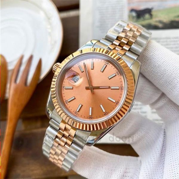 

luxury 31mm/28mm just 41/36mm watch date watches mens waterproof wristwatches couple automatic limited watch dress round stainless stee tpmt, Slivery;brown