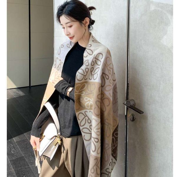 

japanese and korean scarves womens autumn winter imitation cashmere long warm outer dual use versatile shawl, Blue;gray