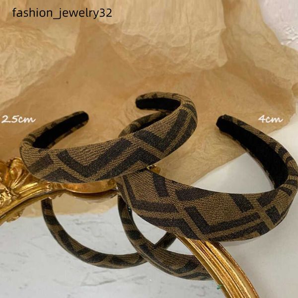 

vintage brand designer letter printing headbands for women wide-brimmed thicken spring hairbands headwrap cloth fabric headwear street fashi, Silver