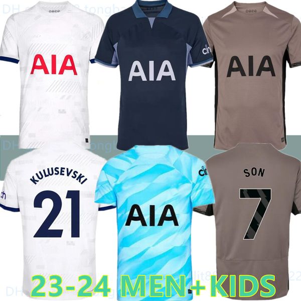

men kids 23 24 son maddison soccer jersey 2023 2024 richarlison football shirt perisic lenglet romero kulusevski bentancur richarlison kane, Black;yellow