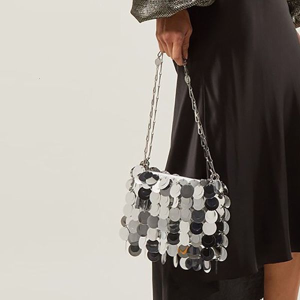 

evening bags silver sequins handbags for women 2023 fashion bling girls shouler bag wedding party lady glitter tote purses 230901