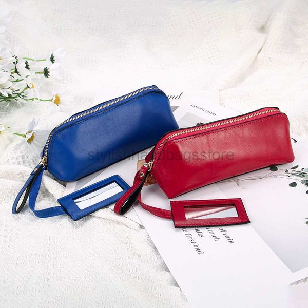 

totes leather soft small cosmetic bag women's travel zipper cosmetic bag minimum waterproof lipstick box with mirrorstylishhandbagsstor