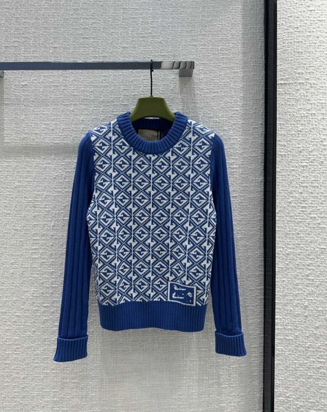 

2023 new autumn winter milan runway sweaters o neck long sleeve high end jacquard pullover women's designer 0902-8, White;black