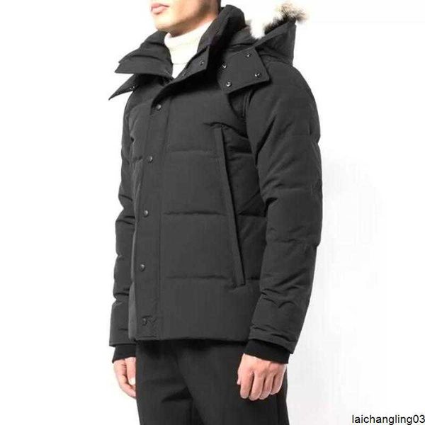 

winter fourrure down parka homme jassen chaquetas outerwear wolf fur hooded manteau wyndham canada jacket coat hiver 5z1p, Black