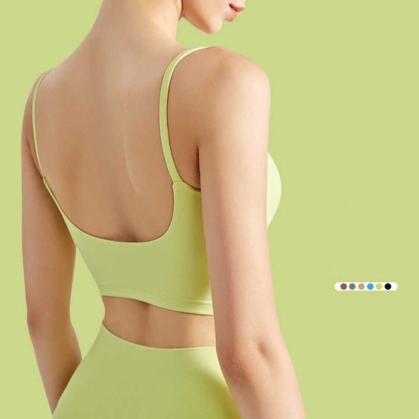 

yoga lu lu lemon tanks women sports underwear crop wear sports bra gym vest women deep u beauty back shockproof fiess women 86