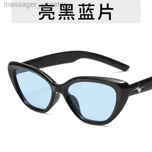 

Girl's Triangle Cat Eyes Spicy Small Face Sunglasses for Women with Advanced Sense Black Small Frame Sun Protection Glasses 27LG 3 ZT46