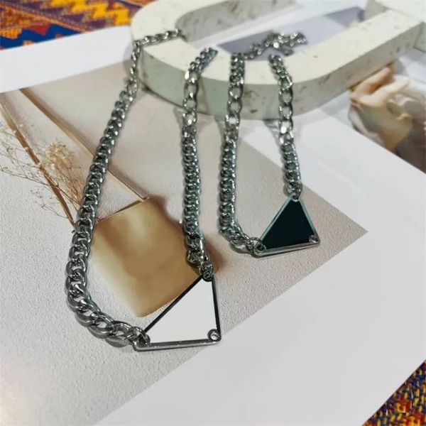 

mens pendant designer jewelry luxury necklaces inverted triangle fashion for woman designers brand jewelrys womens trendy personality clavic, Silver